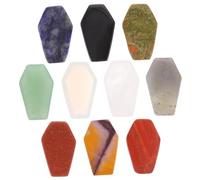 Veemoon Piedras De Cristal Natural Delicadas 10 Piezas Mini Ataúd Multicolor Para Decoración Del Hogar, Manualidades y Meditación, Adorno De Escritorio Adecuado Para Colección y Obsequio