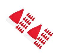 Veemoon Piezas Mini Sombreros De Santa para Decoración Navideña - Adornos para Muñecas y Vajilla - Incluye Titulares De Cubiertos y Tapones De Vino Fiestas y Celebraciones