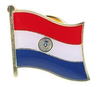 Veemoon Pin de Bandera de Paraguay para Traje y Mochila, Broche de Metal Esmaltado en Hierro Cierre Seguro, Insignia Patriótica para Día de Independencia, Accesorio Decorativo para Ropa