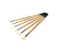 Veemoon Pinceles De Abanico para Artistas 6 Piezas De Pelo De Comadreja Acuarela y Óleo Suministros Profesionales De Arte Variedad De Tamaños (2 4 6 8 10 12)