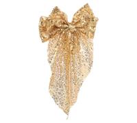 Veemoon Pinza Cabello Lazo Extragrande Dorado de Lentejuelas Horquilla Grande Brillante para Mujer y Adolescentes Accesorio Elegante para Peinados en Eventos y Uso Diario