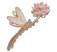 Veemoon Pinza de Pelo China Garra Decorativa en Forma de Flor de Loto Metal Dorado para Mujer Accesorios Cabello Uso Diario y Fiestas