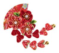 Veemoon Pinza para Cabello de Japonés con Flecos y Diseño de Abanico Accesorio de Disfraz Elegante para Fiestas