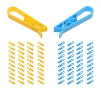 Veemoon Pinzas Antideslizantes para Botes de Basura Pequeñas Clips de Plástico Color Azul y Amarillo Pack de 100 Unidades para Fijar Bolsas en Cocina Baño y Camping