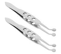 Veemoon Pinzas de Masaje para Párpados de Acero Inoxidable Extractor de Glándulas de Meibomio Punta Redonda 5X5 MM 2 Piezas Herramienta Facial para Ojos Secos y Cuidado Ocular