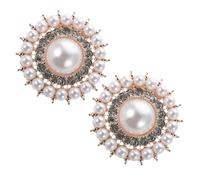 Veemoon Pinzas para Zapatos Desmontables con Clip de Perla Sintética y Gemas de Imitación, 2 Piezas Rosa Oro, Accesorios Elegantes para Tacones de Boda y Trabajo, Joyería para Tacones