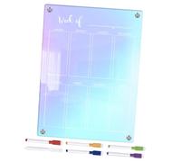 Veemoon Planificador Semanal Magnético para Nevera Acrílico Transparente Borrable con Imán Tablero Organizador Reutilizable para Calendario y de Comidas de Grande para Cocina y Oficina