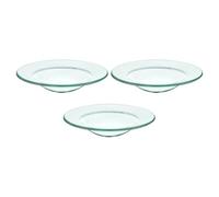 Veemoon Plato Calentador de Vidrio para Cera y Aceites Esenciales, Diámetro 12 Cm, Set de 3 Piezas para Calentador de Aromaterapia, Resistente al Calor, Uso Doméstico y Decoración