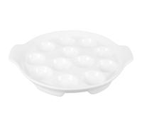 Veemoon Plato de Caracoles de Cerámica Blanca 10 Pulgadas 12 Compartimentos y Asas Dobles Fuente para Hornear Barbacoa Utensilio Resistente para Cocina y Restaurante