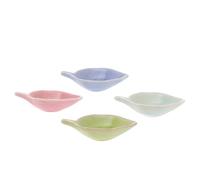 Veemoon Plato de Cerámica para Aceites Esenciales Spa, Set de 4 Bandejas Pequeñas Esmalte Craquelado Estilo Tailandés, Porta Aceites Esenciales para Spa, Salón y Uso Color Color Aleatorio