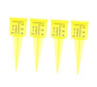 Veemoon Pluviómetro de Plástico Amarillo para Jardín y Exteriores, Medición Precisa de Lluvia, Fácil Instalación, Pack de 4 Unidades para Uso en Exteriores