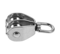 Veemoon Polea de Acero Inoxidable Doble M15 para Barcos Rueda de Polea Marina Resistente para Tracción y Elevación para Cuerda Accesorio Multifuncional para Navegación y Pesca