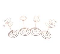 Veemoon Portafotos Clips Metálicos para Mesa 4 Unidades - Clips Decorativos Redondos, Conejo y Flor Dorada - Soportes para Tarjetas, Notas y Fotos en Bodas, Fiestas y Hogar