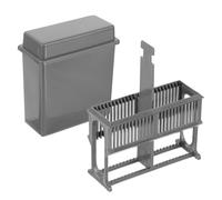 Veemoon Portaobjetos de Laboratorio de Plástico Gris, Capacidad 24 Piezas, Soporte y Almacenaje de Muestras, Rejilla Resistente Uso en Histología y Citología