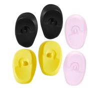 Veemoon Protectores Auditivos para Teñir Cabello 3 Pares Silicona Negro Amarillo Morado Resistentes para Salón Hogar Uso Prolongado Evitando Manchas Químicas