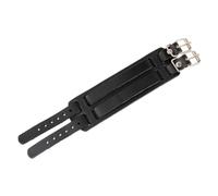 Veemoon Pulsera De Cuero Vintage Unisex De Piel Auténtica Negra Ajustable, Brazalete Ancho De Dos Hebillas Para Moda Casual y Decoración De Mano