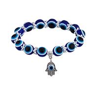 Veemoon Pulsera Del Mal De Ojo Azul Cuentas Turcas Minimalista Para Mujer y Hombre, Joyería De Moda Resistente, Accesorio Casual y Elegante Para Uso Diario, Ajuste Cómodo