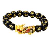 Veemoon Pulsera la Suerte para Hombre Cuentas de Ágata y Amuleto de Criatura Mítica Que Cambia de Color, Pulsera de Protección Feng Shui para Cumpleaños y Regalos Originales para Novios