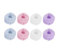 Veemoon Pulseras de Spa Hogar en Franela, 4 Pares Cómodos y Portátiles para Lavado Facial y Cuidado Personal en Varios Colores