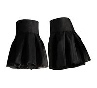 Veemoon Puños de Muñeca de Gasa Negra para Mujer, Accesorios de Vestuario Mangas Desmontables, Decoración Elegante para Vestidos y Camisas, Perfectos para Fiestas y Disfraces de Halloween