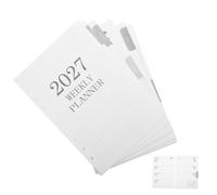 Veemoon Recambios para agenda de 64 hojas, 14 x 20 cm, 6 agujeros - Papel de recambio para agenda semanal y diaria A5 - Insertos para carpeta de 6 anillas - De enero de 2027 a diciembre de 2027,