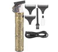 Veemoon Recortadora de Cabello Eléctrica Cabezal de Aceite Buddha, Carga USB, Color Dorado, Motor Potente y Cuatro Peines Ajustables para Barbería y Cuidado Personal