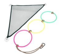 Veemoon Red de Escalada para Serpientes con 3 Anillos y Hamaca Colgante Verde Pequeña, Accesorio para Terrarios de Reptiles, Estimulante para Camaleones y Reptiles Barbados, Juguete
