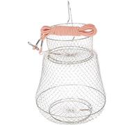 Veemoon Red de Pesca Plegable de Malla Metálica Recubrimiento Zincado de 30 Cm de Diámetro, Portátil, Ligera y Rápida para Secar, Adecuado para Pesca en Río y Mar, Cesta Reutilizable