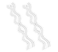 Veemoon Regla de Acolchado Ondulada Acrílica Transparente, 2 Unidades, Plantilla para Máquina de Coser Doméstica, Herramienta de Patchwork para Costura y Manualidades