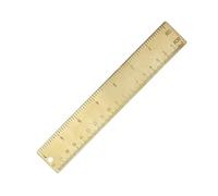 Veemoon Regla Metálica de Latón 18 CM Doble Escala Regla de Dibujo Estilo Retro Ligera y Portátil para Escuela y Oficina