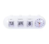 Veemoon Reloj Calendario de Sobremesa Manual Diseño Elegante Blanco Calendario Perpetuo para Dormitorio y Oficina Visualización Clara de Fecha y Hora Decoración Práctica para Escritorio