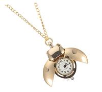 Veemoon Reloj De Bolsillo Vintage Colgante Creativo con Cadena Dorada Escarabajo Decorativo para Hombre y Mujer