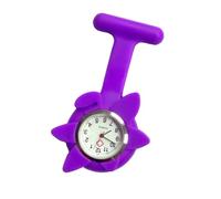 Veemoon Reloj Elegante Bolsillo para Colgante Forma de Enfermera de Girasol, Silicona Púrpura, Fácil de Leer y Decoración para Uso Médico