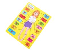 Veemoon Rompecabezas de Madera del Cuerpo Humano, 1 Juego Educativo en Español Piezas Grandes, Material Didáctico Cognitivo para Aprendizaje Temprano y Desarrollo Infantil