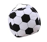 Veemoon Saco De Almacenamiento De Juguetes Forma De Fútbol para Puff Rellenable De Silla De Bean Bag para Juguetes y Descanso Material De Diseño Cremallera