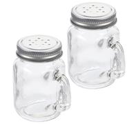 Veemoon Saleros y Pimenteros de Vidrio Transparentes 2 Piezas Mini Frascos para Especias 120 Ml Botellas Prácticas para Almacenar Sal y Condimentos Ideales para Cocina y Barbacoas