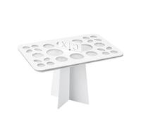 Veemoon Secador y Organizador De Brochas De Maquillaje Acrílico Blanco Soporte Para Secado Rápido y Almacenamiento De Pinceles Faciales Duradero y Fácil De Montar