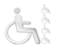 Veemoon Señal de Accesibilidad para Baño Adaptado Autoadhesiva 6 Unidades Material Plástico Resistente Símbolo de Discapacidad y Silla de Ruedas Adecuado para Baños Públicos Escuelas