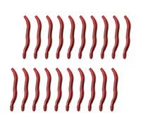 Veemoon Señuelos de Pesca Blandos de 4 Cm Gusanos Rojos Artificiales Realistas 150 Piezas Cebo para Pesca de Agua Dulce Señuelos de Gusanos de Pescado de Plástico