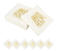 Veemoon Servilletas de Papel Doradas Decorativas para Fiestas Diseño Impreso Delicado, 50 Hojas para Ambiente Festivo y Decoración Creativa en Eventos