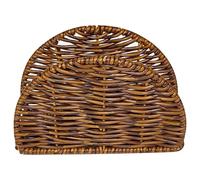 Veemoon Servilletero Decorativo de Pie Tejido Imitación Ratán, Soporte para Servilletas de Papel de Encimera Color Café, Dispensador Independiente Adecuado para Cocina, Comedor