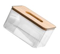 Veemoon Servilletero Dispensador de Toallas de Papel Rectangular Mediano Tapa y Soporte de Madera para Escritorio y Comedor, Caja de Pañuelos Vintage Funcional para Hogar y Oficina