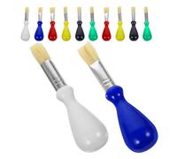 Veemoon Set de 12 Pinceles Cerdas de Cerda de Cerdo, Mango de Plástico en Forma de Gota de Agua, Adecuado para Acuarela, Pintura al Óleo y Manualidades Artísticas Escolares