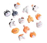 Veemoon Set de 14 Dijes de Dibujos Animados Parte Trasera Plana para Manualidades Diy, Charms para Funda de Teléfono, Decoración Artesanal para Obsequio, Colores Brillantes y Diseño Mixto