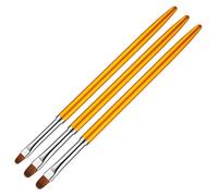 Veemoon Set de 3 Pinceles Redondos Herramienta Metálica Dorada para Decoración de Uñas para Dibujar Líneas y Patrones en Manicura DIY Personal