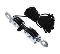 Veemoon Sistema de Poleas Elevadora de 3 Ruedas con Cuerda Negra de 15 M, Polipasto de Servicio Pesado para Garajes y Construcción, Polea Elevadora con Capacidad de Carga Alta