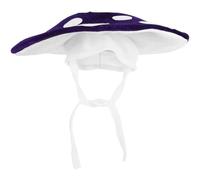 Veemoon Sombrero de cosplay con cabeza de hongo grande y correa para la barbilla, gorro de tela con forma de hongo de cuento de hadas para Halloween, accesorio universal para eventos temáticos.