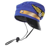 Veemoon Sombrero para Perros de Poliéster Azul Cómodo y Lavable, Accesorio Elegante y Sencillo para Retratos y Uso Diario, Adaptable a Cuellos de 25-50 Cm