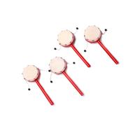 Veemoon Sonajeros de Oveja Mango de Madera Rojo, 2 Piezas para Niños, Juguete Musical Educativo que Estimula la Coordinación Audición