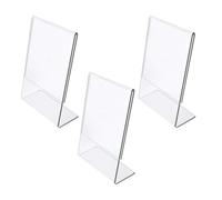 Veemoon Soporte Acrílico Transparente para Letreros de Mesa L en Forma de L, 3 Piezas, Tamaño 100x150x2 Mm, Resistente a Polvo y Agua, Adecuado para Restaurantes y Bares